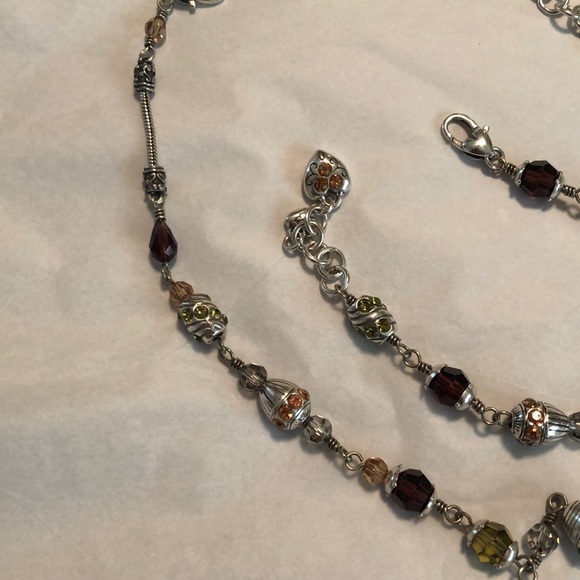 Brighton Silver Tone and Multi Colored Swarovski Crystal Beaded Necklace - Picture 4 of 7
